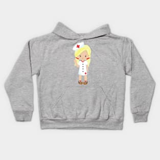 Nurse, Medicine, Doctor, Cute Girl, Blonde Hair Kids Hoodie